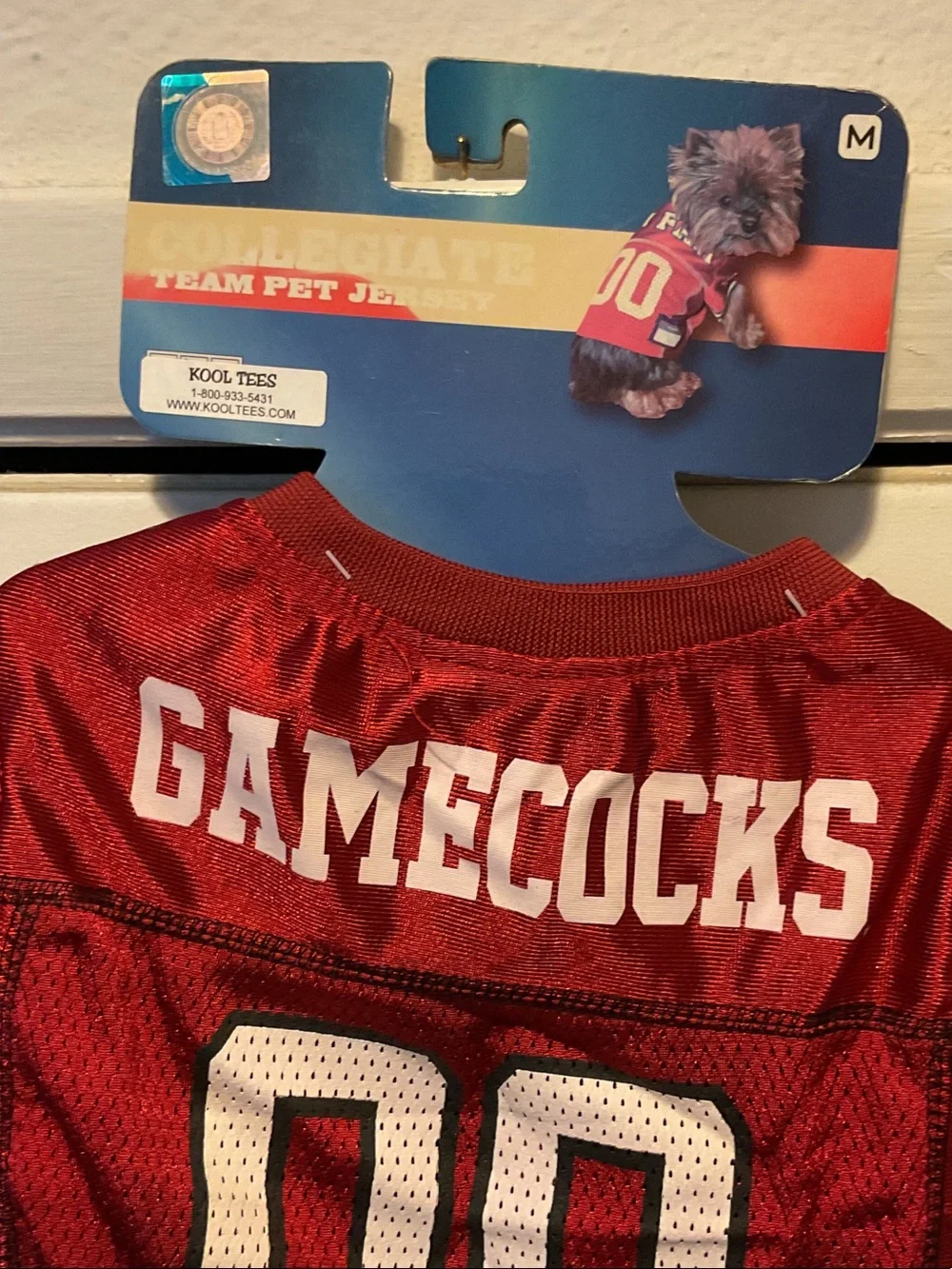 Pets First Garnet Gamecocks Dog Jersey with White Number 00 size Medium